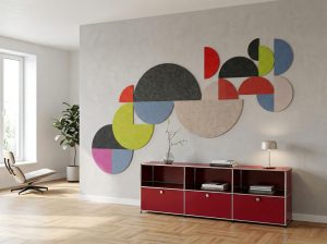 Wechselspiel: geometrische Formen, starke Farben, klare Linien