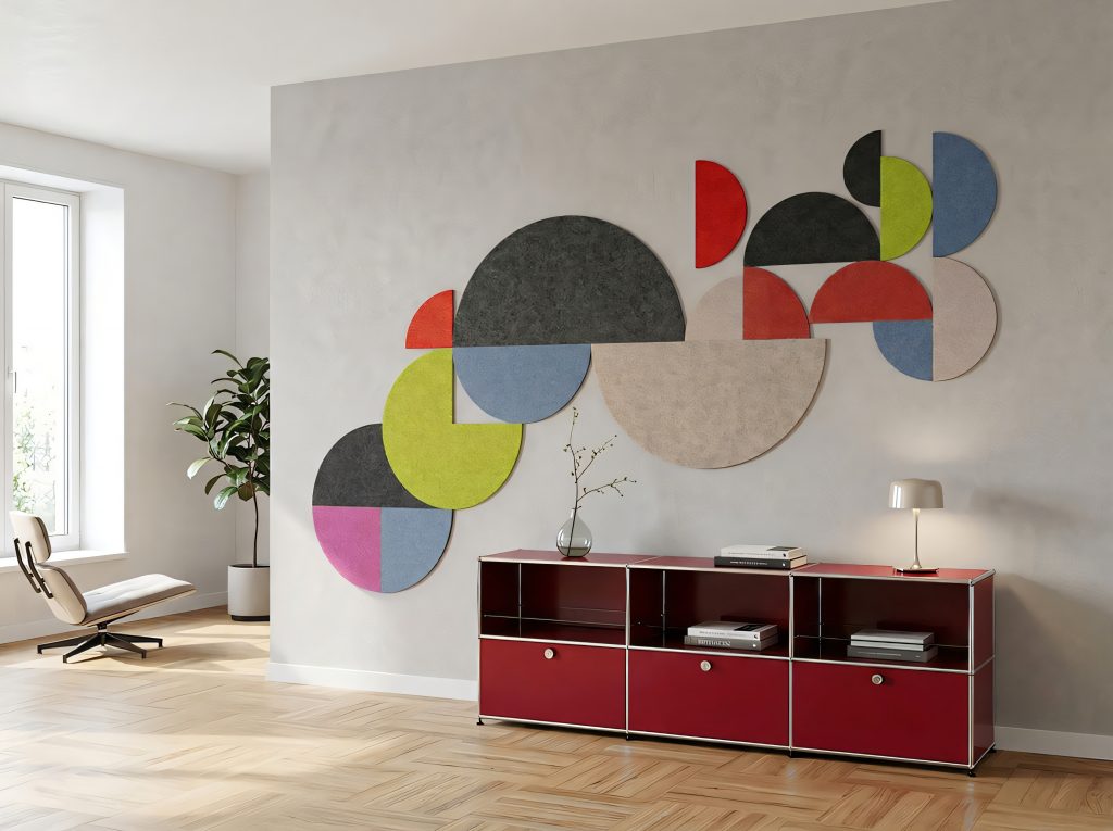 Wechselspiel: geometrische Formen, starke Farben, klare Linien